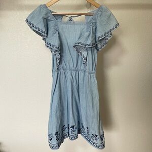 Mini Denim Ruffle Dress